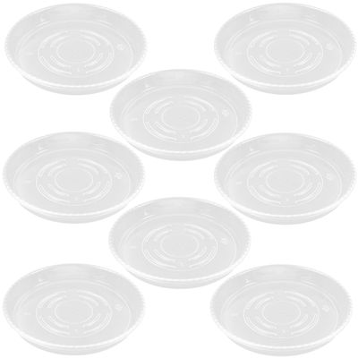 OFFSCH Transparent Plastic Plant Saucers, 8-Pack