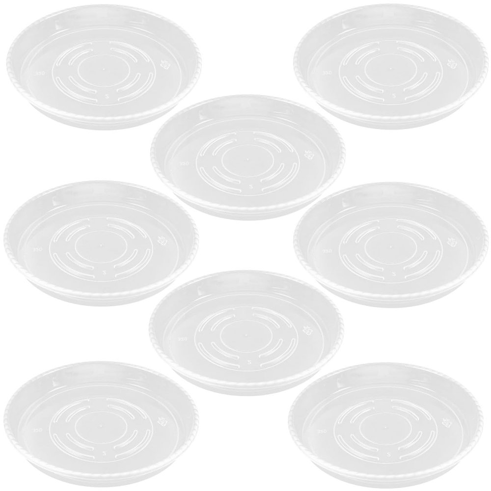 OFFSCH Transparent Plastic Plant Saucers, 8-Pack