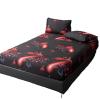 FOREPOTY Deep-Pocket Fitted Sheet, Brushed Printed Polyester, Rose, Full 138 x 190 x 30 cm, 3-Piece Set view 2