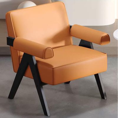 YZWZZXC Vanity Chair with Backrest and Armrests, Orange
