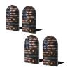 Wooden Bookends, American Flag Baseball Design, 2-Pack view 1