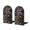 Wooden Bookends, American Flag Baseball Design, 2-Pack view 2