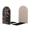 Wooden Bookends, American Flag Baseball Design, 2-Pack view 3