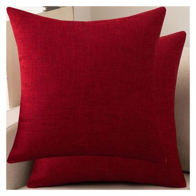 RTSFKFS Decorative Pillow Covers, 2-Pack, Burgundy, 45 x 45 cm
