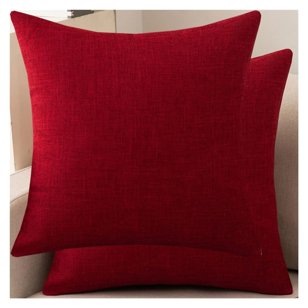 RTSFKFS Decorative Pillow Covers, 2-Pack, Burgundy, 45 x 45 cm