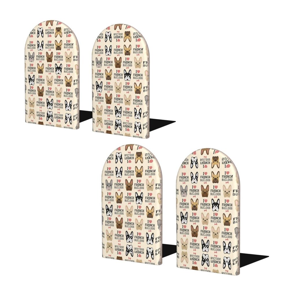 Wooden Bookends with French Dog Motif, 2-Piece Set