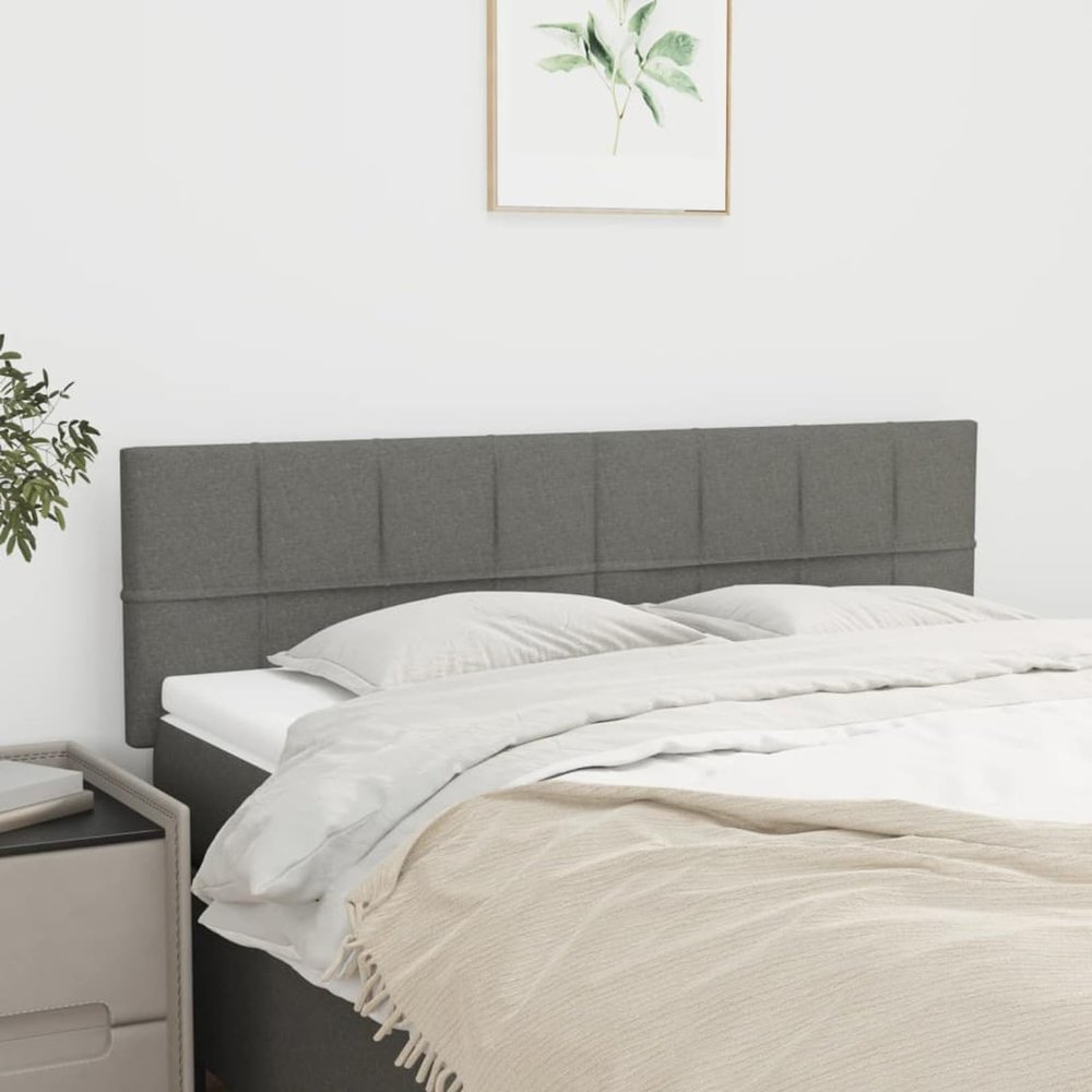 JUDYY 2-Piece Headboards, Dark Gray, 72 x 5 x 78/88 cm, Fabric
