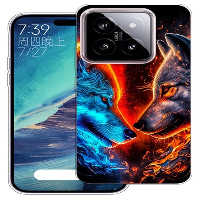 WUACYEAMING Case for Xiaomi 14T, Two Wolves Pattern
