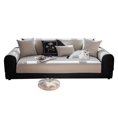 GUOYUYU Sofa Cover 110 x 250 cm, Non-Slip Universal Seat Cover for 1–4-Seater Sofas, White