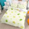 Fadaing Avocado Bedding Set 135 x 200 cm, Cute Avocado Pattern, Cartoon 3D Printed, 100% Microfiber Duvet Cover Set for Children (Single 140 x 210 cm) view 3