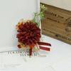 SUOCMG Burgundy Artificial Flowers for Business Celebrations, Guest Boutonniere, Wrist Corsage, Accessory Boutonniere 06 view 1