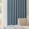 KnSam 2-Piece Blue Window Curtain Set, Jacquard Chenille Blackout Curtains, 107 x 115 cm Each view 1