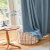 KnSam 2-Piece Blue Window Curtain Set, Jacquard Chenille Blackout Curtains, 107 x 115 cm Each view 4