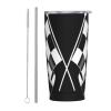 JUANYQME Black-and-White Formula Checkerboard Flag Pattern Stainless Steel Tumbler view 1