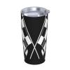JUANYQME Black-and-White Formula Checkerboard Flag Pattern Stainless Steel Tumbler view 2