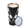 JUANYQME Black-and-White Formula Checkerboard Flag Pattern Stainless Steel Tumbler view 3