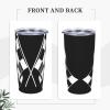 JUANYQME Black-and-White Formula Checkerboard Flag Pattern Stainless Steel Tumbler view 4