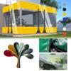 TMGJShd Transparent PVC Tarp Curtain, Yellow, 2 Zippers, 3.5 × 4.5 m view 4
