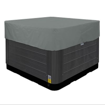 BaCover Outdoor Hot Tub Cover, Square 210D Oxford, Waterproof, UV-Protected, Gray, 244 x 244 x 30 cm