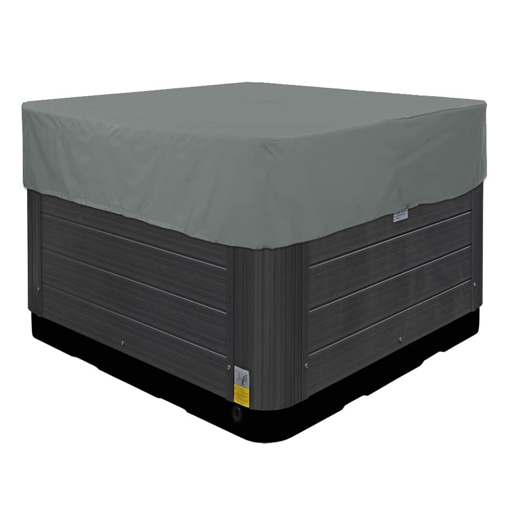 BaCover Outdoor Hot Tub Cover, Square 210D Oxford, Waterproof, UV-Protected, Gray, 244 x 244 x 30 cm