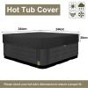 BaCover Outdoor Hot Tub Cover, Square 210D Oxford, Waterproof, UV-Protected, Gray, 244 x 244 x 30 cm view 3