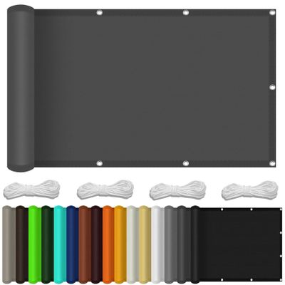 Balcony Privacy Screen 60 x 130 cm, 100% Privacy, Dark Gray