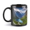 Large Norwegian Fjords Porcelain Coffee Mug with Handle view 1
