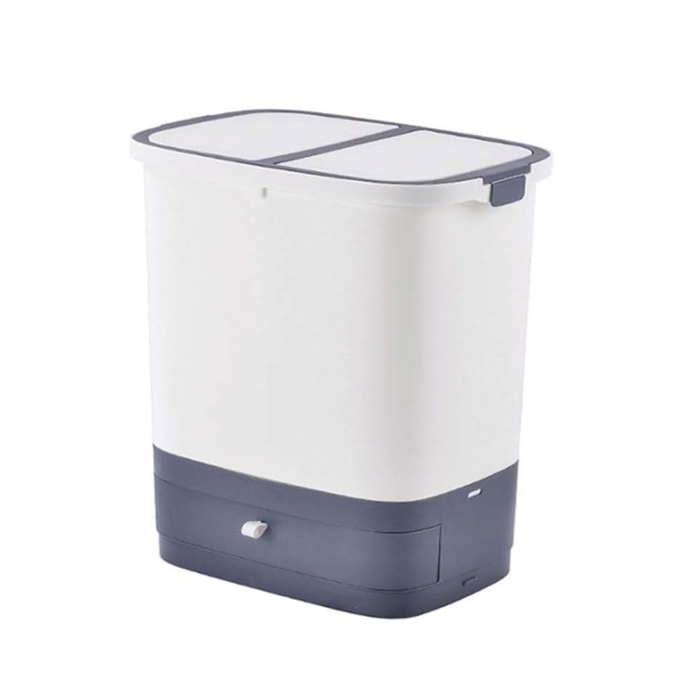 LLXTJJY Kitchen Trash Can with Lid, Dry and Wet Waste Separation