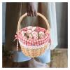 OZLCUA Handwoven Red Riding Hood Picnic Basket, Coffee view 3