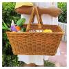 OZLCUA Handwoven Rattan-Effect Picnic Basket with Handle view 3