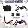 Cinnvoice Giant Halloween Spider Decorations, 122 cm, 91 cm, 70 cm, 60 cm, 60 cm, Black, Bendable, Large Artificial Spiders for Halloween, Indoor and Outdoor, Garden Party Decor, 4-Pack view 3