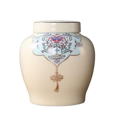Tea Organizer and Storage Jar, Colorful Ceramic Tea Canister with Lid