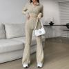 KBOPLEMQ Women's 2-Piece Knit Set with Cropped Cardigan and Pants view 3