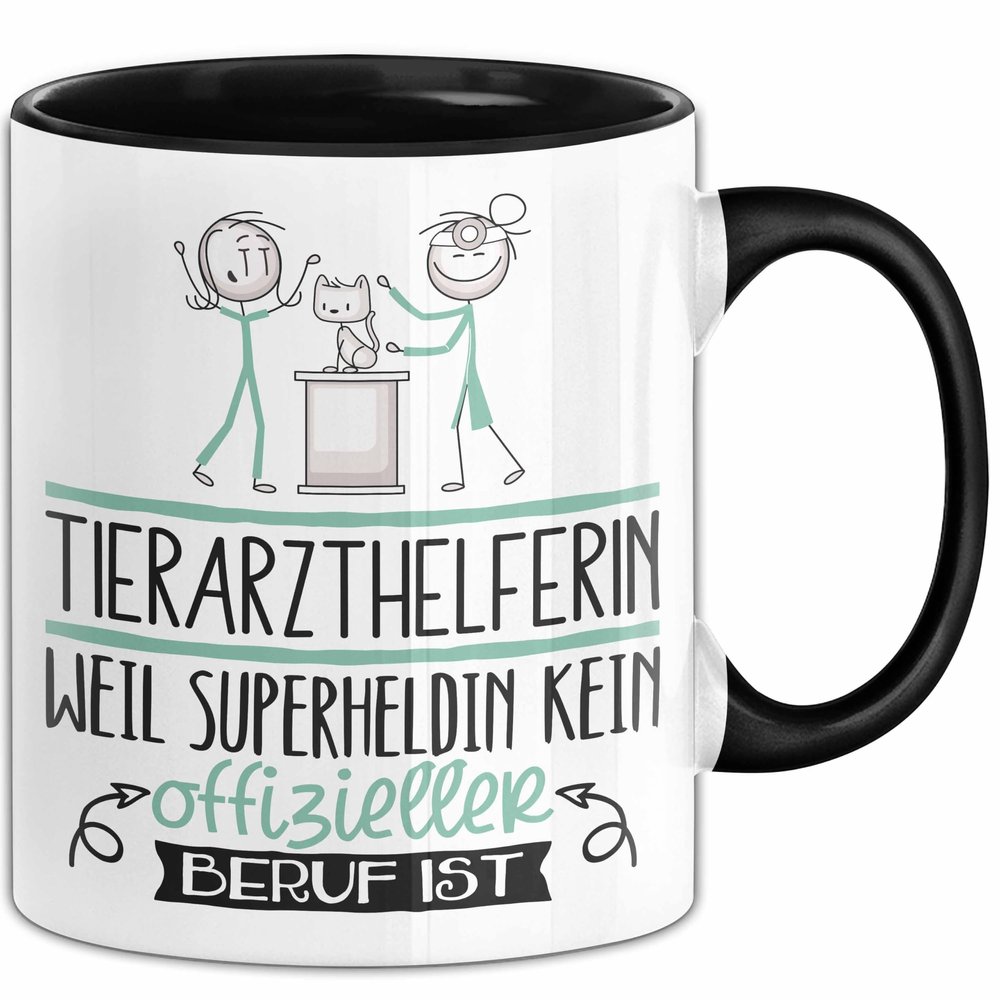 Veterinary Assistant Gift Mug – Funny Saying: Because Superhero Isn’t an Official Job (Black)