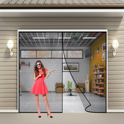 Magnetic Insect Screen Door 315 x 170 cm, Black, Adjustable, Cat-Claw-Resistant