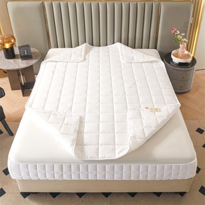 Zippered Mattress Protector, Adjustable Quilted Encasement, 180 x 190 + 15 cm, White