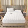 Zippered Mattress Protector, Adjustable Quilted Encasement, 180 x 190 + 15 cm, White view 2