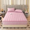 Zippered Mattress Protector 140 x 190/200 cm, Adjustable Five-Sided Quilted Cover, Pink (200 x 200 + 25 cm) view 2