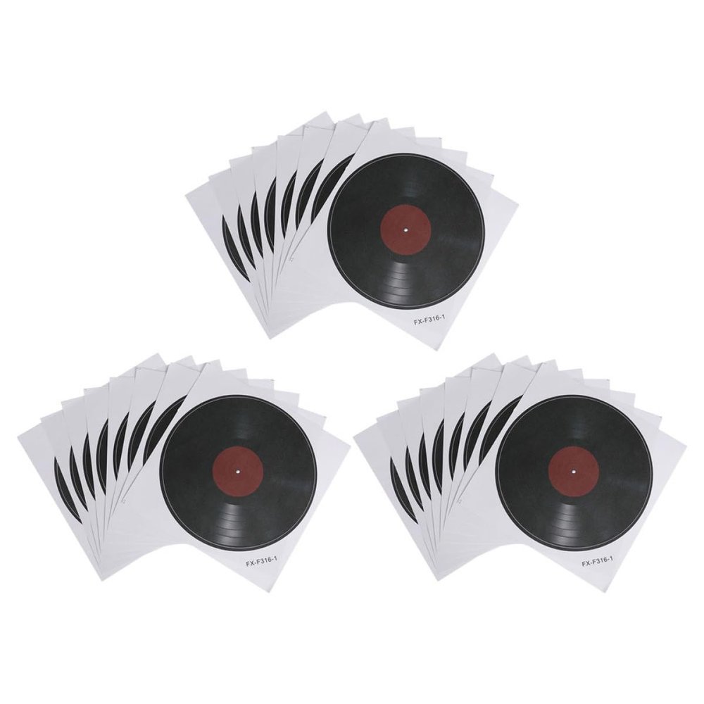 3-Piece Vinyl Record Wall Stickers, Retro Living Room Decor