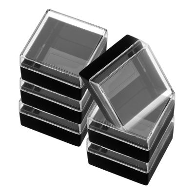 SEWACC Transparent Display Boxes for Minerals and Jewelry, 6 Pieces, Acrylic