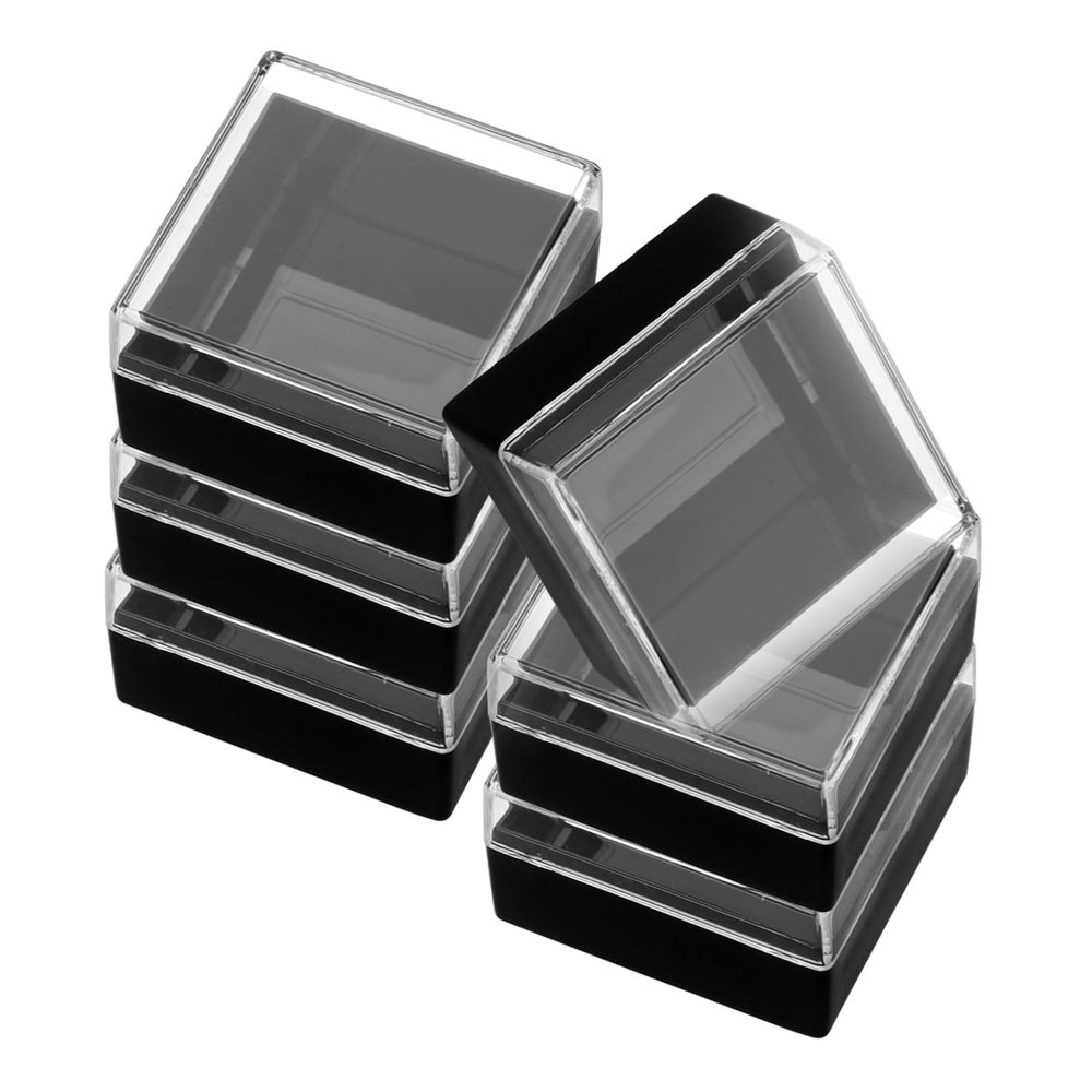 SEWACC Transparent Display Boxes for Minerals and Jewelry, 6 Pieces, Acrylic