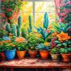 Paint by Numbers for Adults, Cactus Flower, 20 x 24 in, Unframed view 1