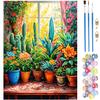 Paint by Numbers for Adults, Cactus Flower, 20 x 24 in, Unframed view 2