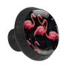 Pink Jungle Flamingo Crystal Glass Cabinet Knobs, Round, Transparent, 12-Piece Set view 2