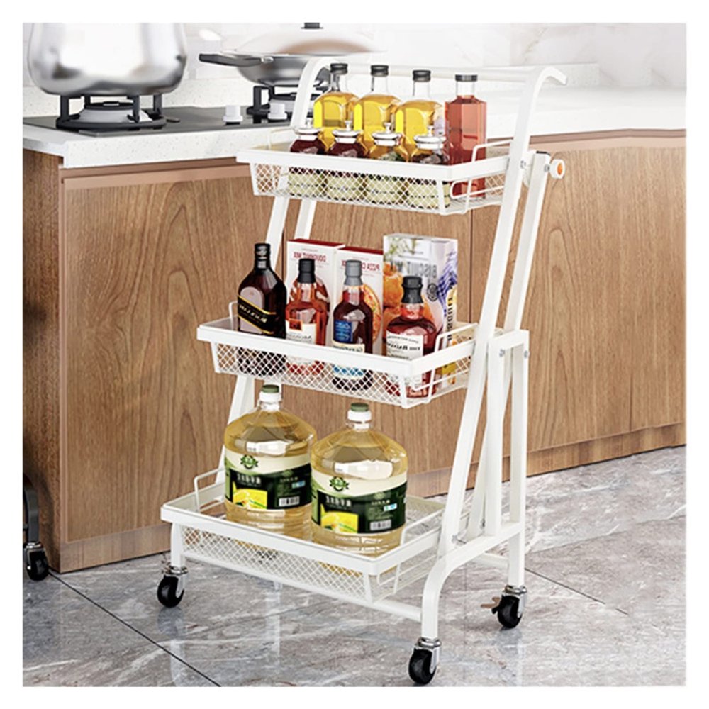ISCBAFYX 3-Tier Rolling Cart, Metal Storage Organizer