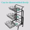 ISCBAFYX 3-Tier Rolling Cart, Metal Storage Organizer view 2