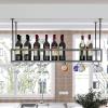 GLJTUO Wall-Mounted Wine Rack with Glass Holder, 80 x 25 x 21 cm view 2