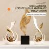 Tauzveok White and Gold Abstract Ceramic Statue, Large view 2