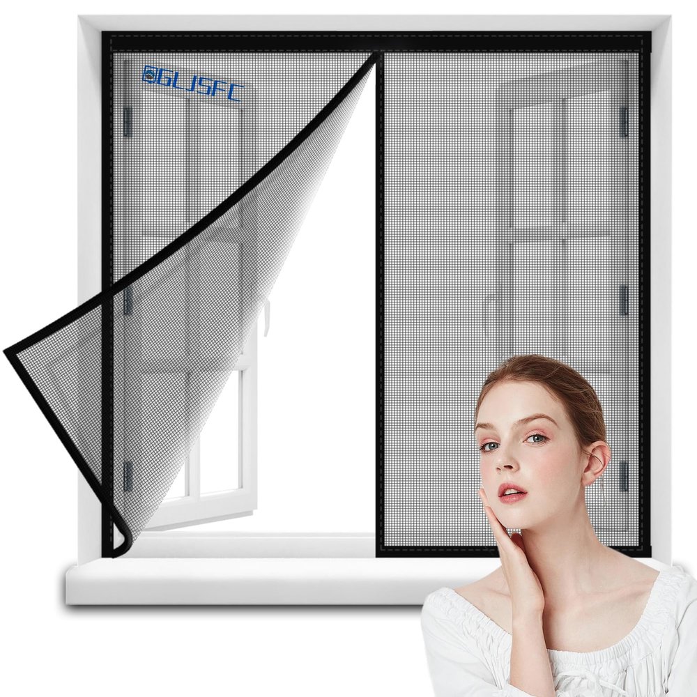 Magnetic Fly Screen Door, No Drilling, 200 x 120 cm, Black