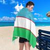 CHIFIGNO Quick-Drying Oversized Beach Towel, 180.3 x 78.7 cm, Uzbekistan Flag view 4